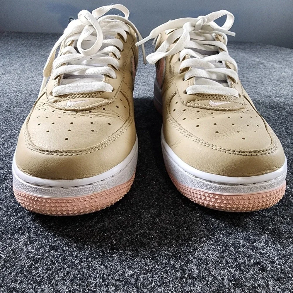 Nike Air Force 1 Low Khaki Pink Tan Leather Sneakers‎ Women 8.5
